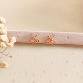 Aretes Cereza Blanca - Colección Acero